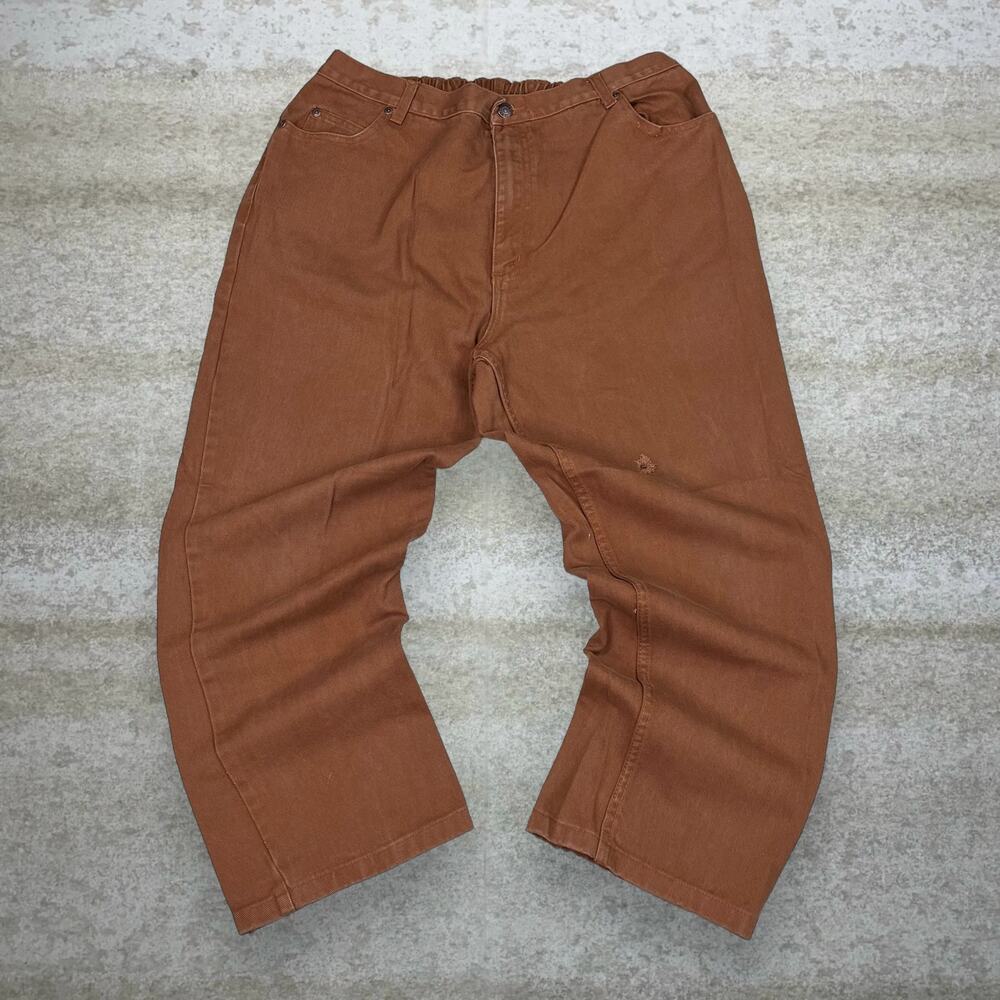 Vintage 90s Duke Jeans 38x28 Relaxed Fit Clay Tan Wash Denim - Picture 2 of 5